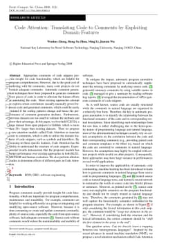 Code Attention: Translating Code to Comments by Exploiting Domain
  Features