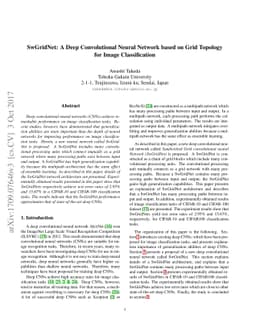 SwGridNet: A Deep Convolutional Neural Network based on Grid Topology
  for Image Classification