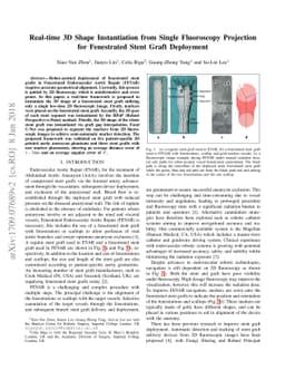Real-time 3D Shape Instantiation from Single Fluoroscopy Projection for
  Fenestrated Stent Graft Deployment