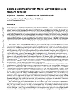 Single-pixel imaging with Morlet wavelet correlated random patterns