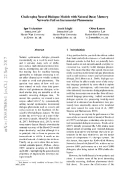Challenging Neural Dialogue Models with Natural Data: Memory Networks
  Fail on Incremental Phenomena