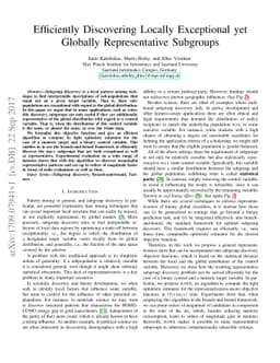 Efficiently Discovering Locally Exceptional yet Globally Representative
  Subgroups