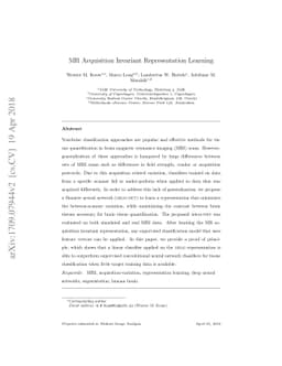 MR Acquisition-Invariant Representation Learning