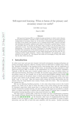 Self-supervised learning: When is fusion of the primary and secondary
  sensor cue useful?