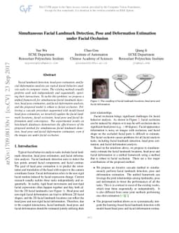 Simultaneous Facial Landmark Detection, Pose and Deformation Estimation
  under Facial Occlusion