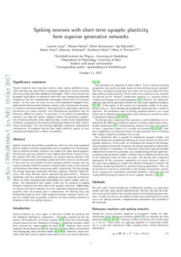 Spiking neurons with short-term synaptic plasticity form superior
  generative networks