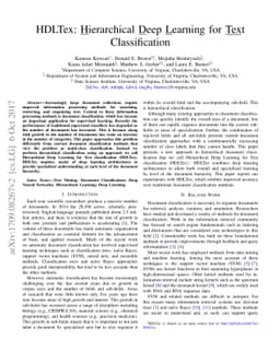 HDLTex: Hierarchical Deep Learning for Text Classification