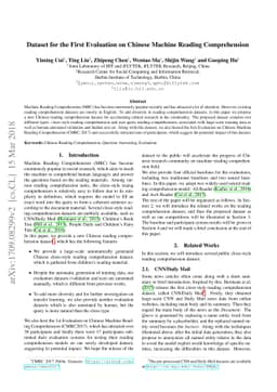Dataset for the First Evaluation on Chinese Machine Reading
  Comprehension