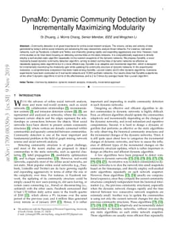 DynaMo: Dynamic Community Detection by Incrementally Maximizing
  Modularity