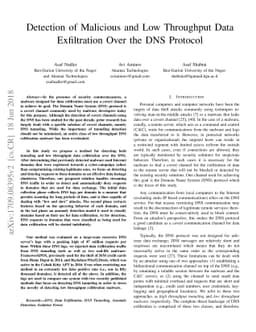 Detection of Malicious and Low Throughput Data Exfiltration Over the DNS
  Protocol
