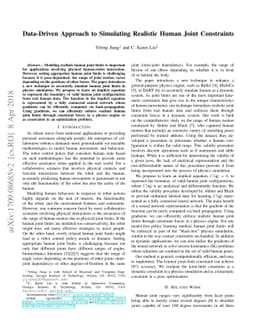 Data-Driven Approach to Simulating Realistic Human Joint Constraints