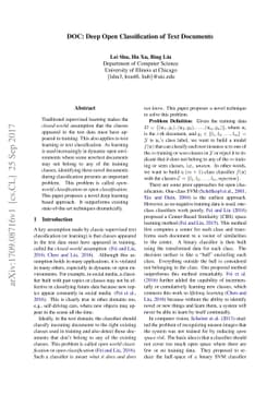 DOC: Deep Open Classification of Text Documents