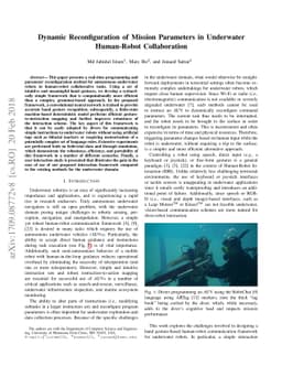 Dynamic Reconfiguration of Mission Parameters in Underwater Human-Robot
  Collaboration