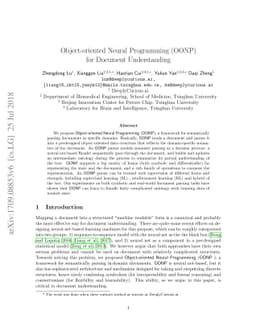 Object-oriented Neural Programming (OONP) for Document Understanding