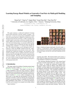 Learning Energy-Based Models as Generative ConvNets via Multi-grid
  Modeling and Sampling