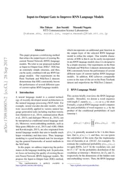 Input-to-Output Gate to Improve RNN Language Models