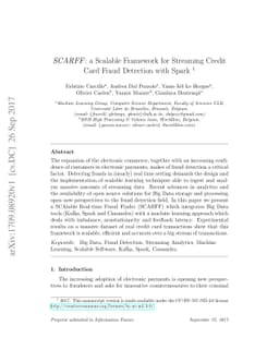 SCARFF: a Scalable Framework for Streaming Credit Card Fraud Detection
  with Spark