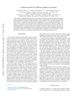 A physical model for efficient ranking in networks
