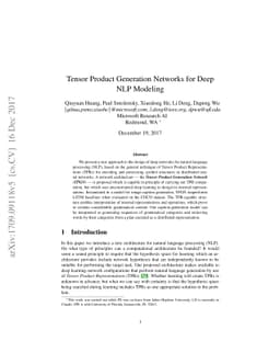 Tensor Product Generation Networks for Deep NLP Modeling