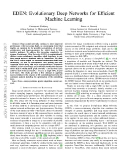 EDEN: Evolutionary Deep Networks for Efficient Machine Learning