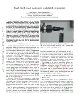 Touch-based object localization in cluttered environments