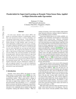 Pseudo-labels for Supervised Learning on Dynamic Vision Sensor Data,
  Applied to Object Detection under Ego-motion