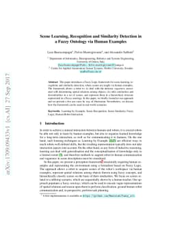 Scene learning, recognition and similarity detection in a fuzzy ontology
  via human examples