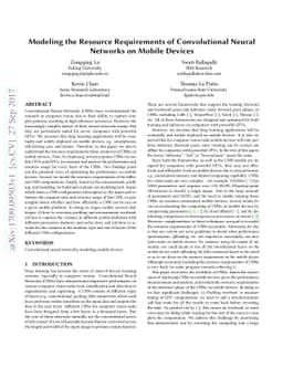 Modeling the Resource Requirements of Convolutional Neural Networks on
  Mobile Devices