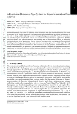 A Permission-Dependent Type System for Secure Information Flow Analysis