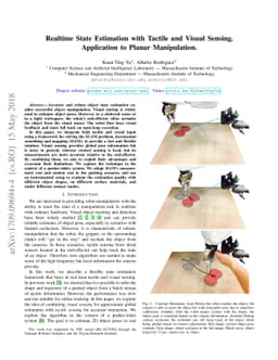 Realtime State Estimation with Tactile and Visual sensing. Application
  to Planar Manipulation