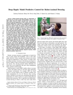 Deep Haptic Model Predictive Control for Robot-Assisted Dressing