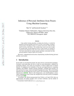 Inference of Personal Attributes from Tweets Using Machine Learning