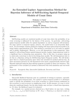 An Extended Laplace Approximation Method for Bayesian Inference of
  Self-Exciting Spatial-Temporal Models of Count Data