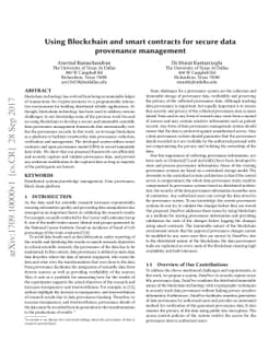 Using Blockchain and smart contracts for secure data provenance
  management