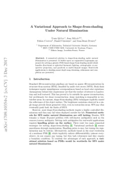 A Variational Approach to Shape-from-shading Under Natural Illumination