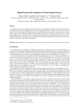 Digital Forensic Investigation of Cloud Storage Services