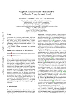 Adaptive Generation-Based Evolution Control for Gaussian Process
  Surrogate Models
