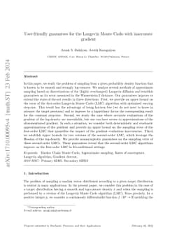 User-friendly guarantees for the Langevin Monte Carlo with inaccurate
  gradient