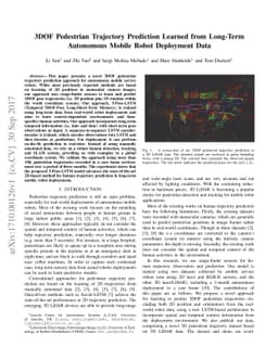 3DOF Pedestrian Trajectory Prediction Learned from Long-Term Autonomous
  Mobile Robot Deployment Data