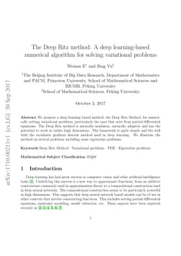 The Deep Ritz method: A deep learning-based numerical algorithm for
  solving variational problems