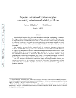 Bayesian estimation from few samples: community detection and related
  problems