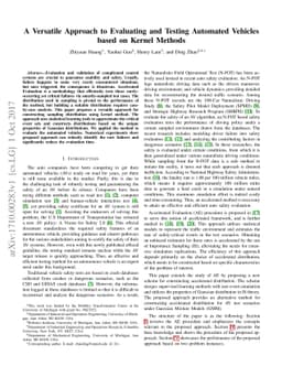 A Versatile Approach to Evaluating and Testing Automated Vehicles based
  on Kernel Methods