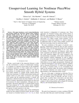 Unsupervised Learning for Nonlinear PieceWise Smooth Hybrid Systems