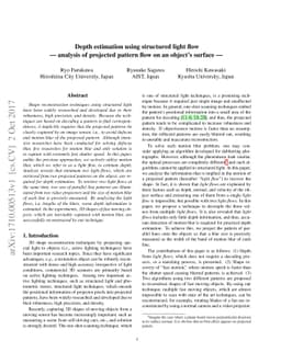 Depth estimation using structured light flow -- analysis of projected
  pattern flow on an object's surface --