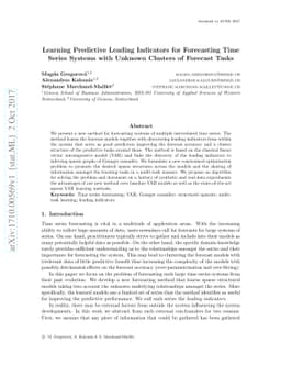 Learning Predictive Leading Indicators for Forecasting Time Series
  Systems with Unknown Clusters of Forecast Tasks