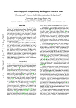 Improving speech recognition by revising gated recurrent units