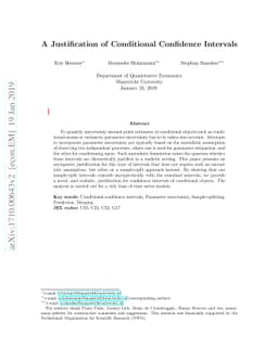 A Justification of Conditional Confidence Intervals