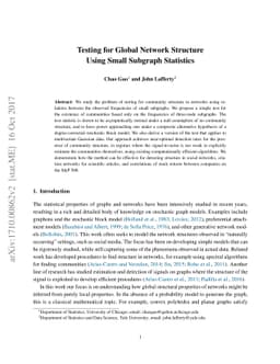 Testing for Global Network Structure Using Small Subgraph Statistics