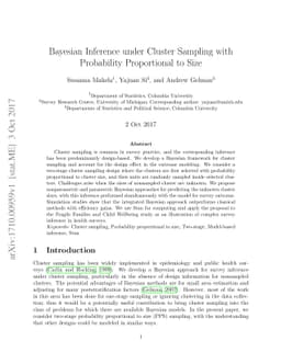 Bayesian Inference under Cluster Sampling with Probability Proportional
  to Size