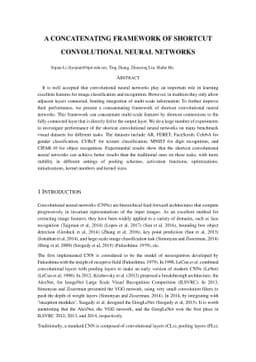 A concatenating framework of shortcut convolutional neural networks
